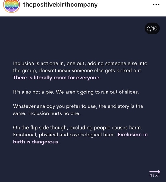 The positive birth company don't believe that pregnancy and birth should be woman centered.