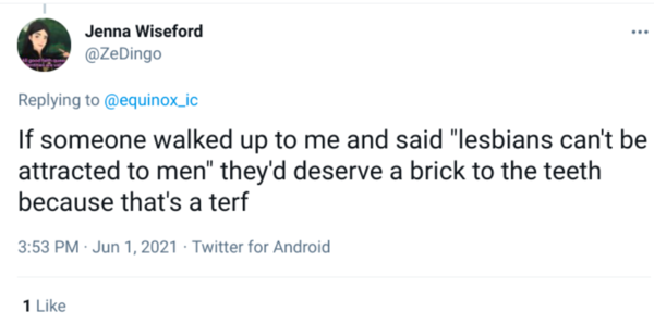Evidence of TRA /Gender Idealogue Homophobia