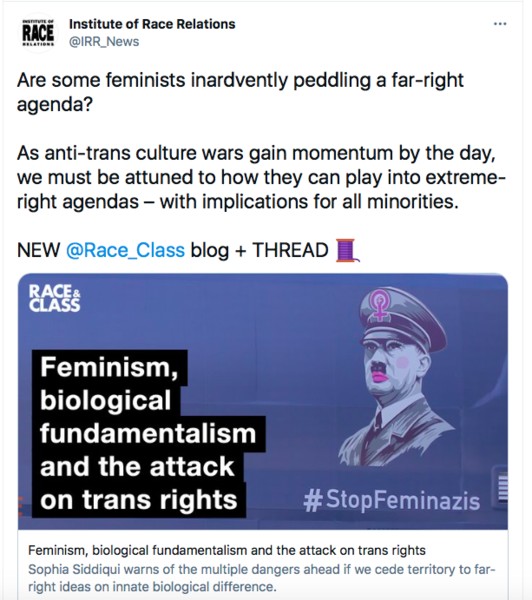 The absolute state of this! Feminist women are literally Hitler in lipstick.