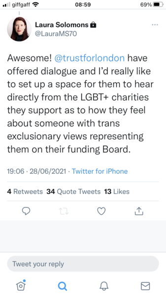 Grant making charities getting together to exclude GC women off their boards