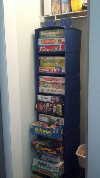 How do people store board games etc