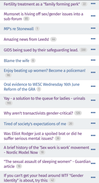 Mumsnet is hiving off sex/gender issues into a sub-forum