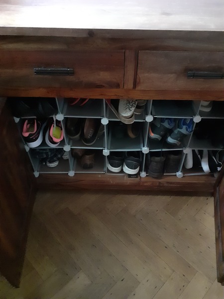 Shoe storage in hallway