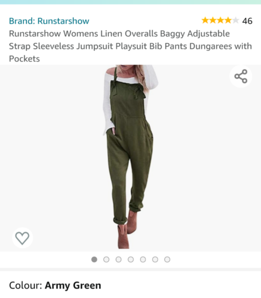 Slouchy dungarees khaki coloured