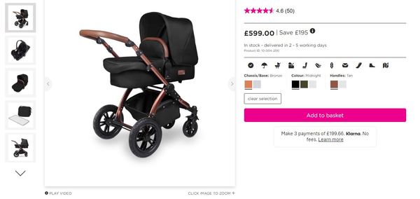To want a black and rose gold pram for our baby boy