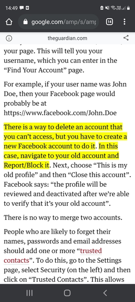 Trouble from old Facebook account (that I can’t get into!)