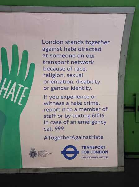Transport for London - gender identity but not sex - please complain!