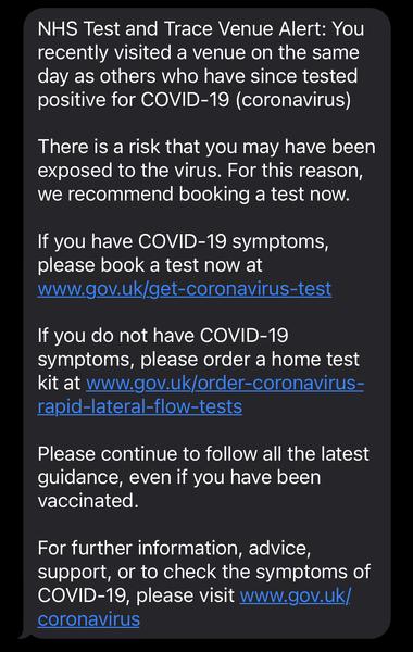 Covid text alert. Real or scam?