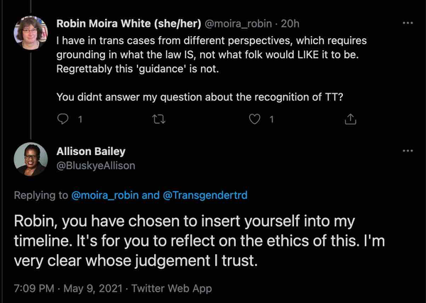 Would anyone mind if I ask a question about Robin Moria White?