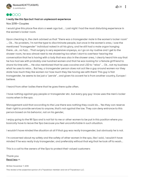 Pushback at Wi Spa in Los Angeles