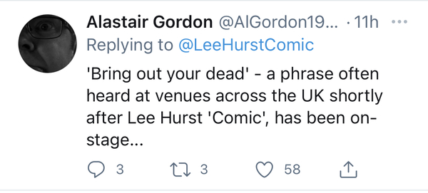 Comedian Lee Hurst's viral tweet about The Black Death
