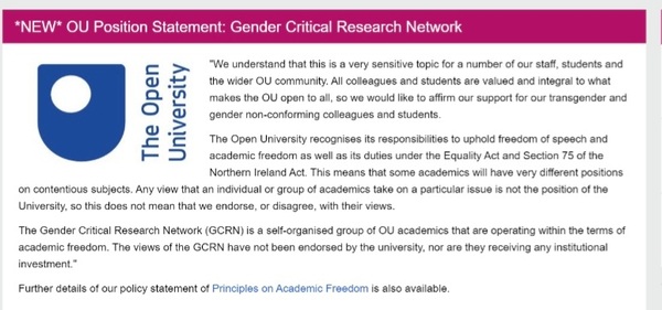 Launch: Open University Gender Critical Research Network