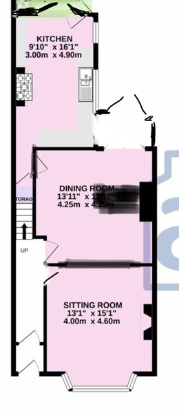 Mid terrace layout - no extension