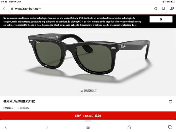 Sunglasses for a narrow face