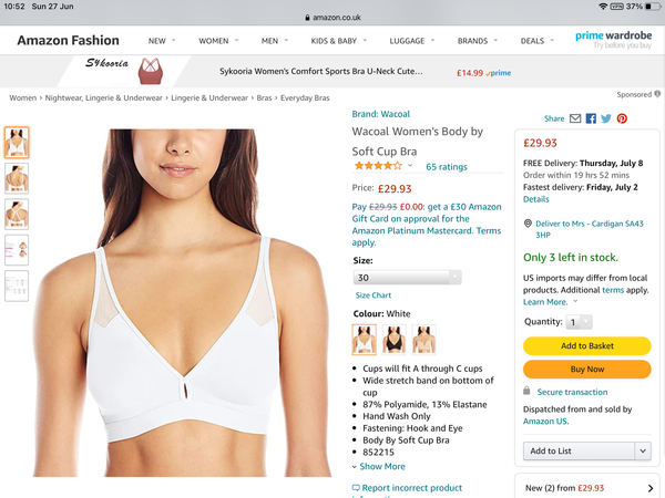 A non padded plain bra for tween dd