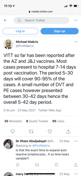 Support group post second dose of AZ vaccine