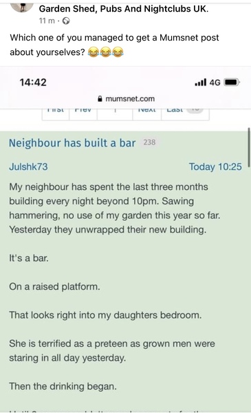 Neighbour has built a bar