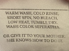 Care label says ‘mother can do it’