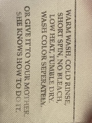 Care label says ‘mother can do it’