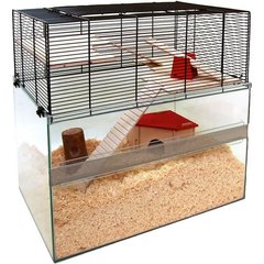 Is a gerbil tank with cage topper a bad idea with cats?