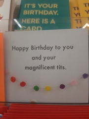 Sainsbury's greeting cards - tits and bitch