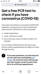 Am I right in thinking you can't obtain a PCR(unless you lie) if you haven't got one of the 3 main symptoms.