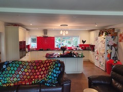 White or coloured tiles in new kitchen.