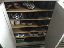 Shoe storage in hallway