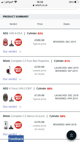 Help me pick a new hoover