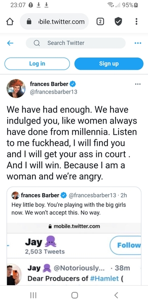 Frances Barber Under Attack From TRAs