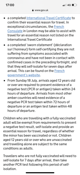 Children testing to enter France