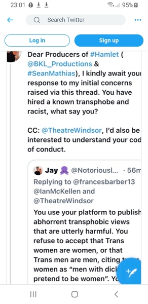 Frances Barber Under Attack From TRAs