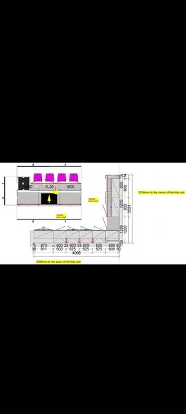 Kitchen/ dining area inc island - plan attached
