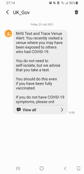 If you've been pinged did you isolate?