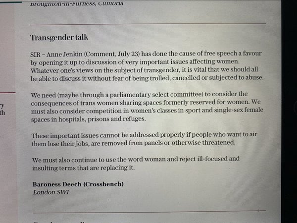 Anne Jenkins: Why I changed my mind about trans self-identification