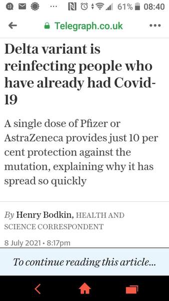 One dose 10% protection!