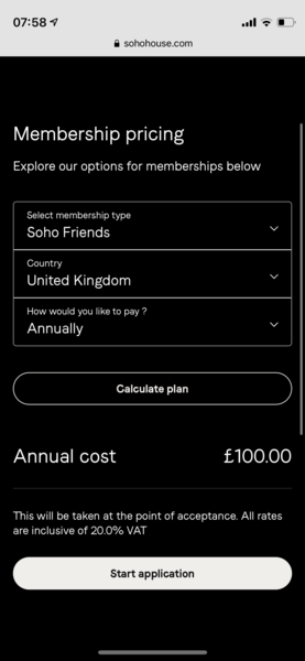 Applying to Soho House