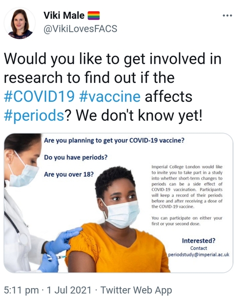 Women are just imagining problem  periods after the vaccine