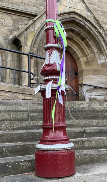 Suffragette ribbon in the wild