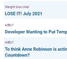 Threads in Weight Loss Chat not appearing in Active?