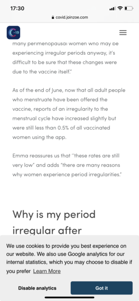 Women are just imagining problem  periods after the vaccine