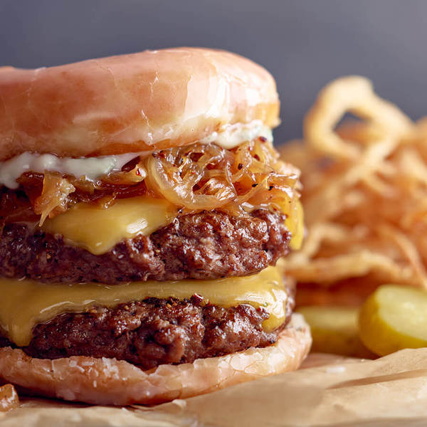 Brioche buns with burgers...