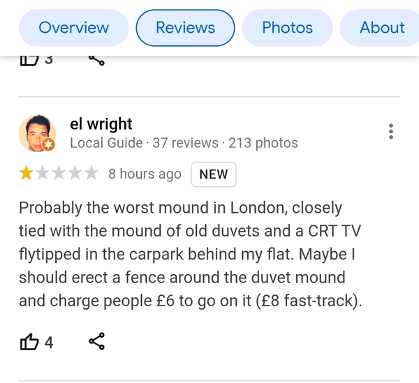 To be amused by how absurdly shite the marble arch mound is