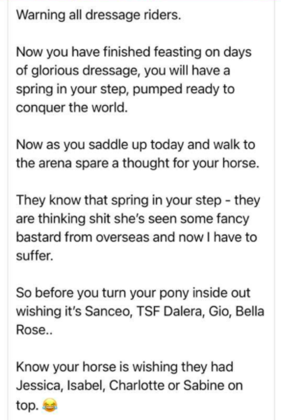 Dressage? Please explain.