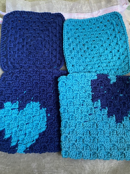 Woolly Hugs. A Blanket for lovely Notapizzaeater whose wonderful DH has sadly died.