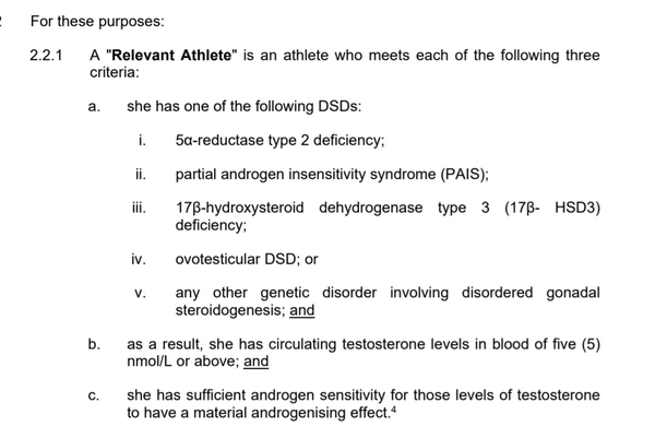 Female athletes and testosterone