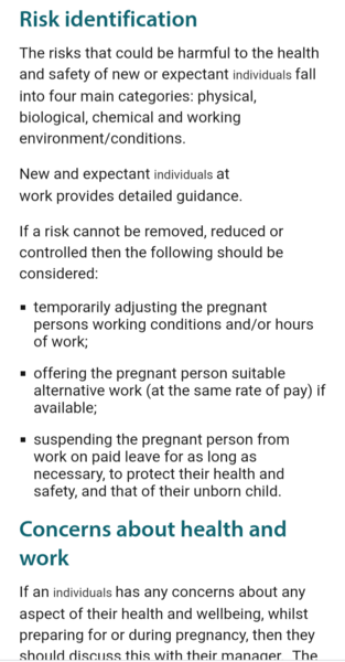 Help- work maternity policy is now expectant workers