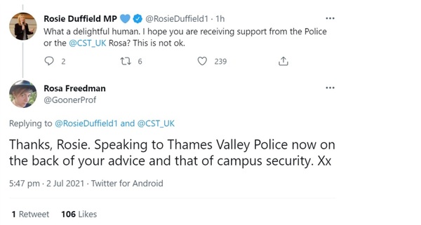 Rosa Freedman told to 'Choose your words carefully'