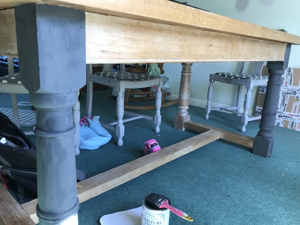 Oak table coloured legs