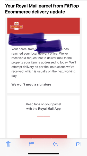 Strange email from Royal Mail.